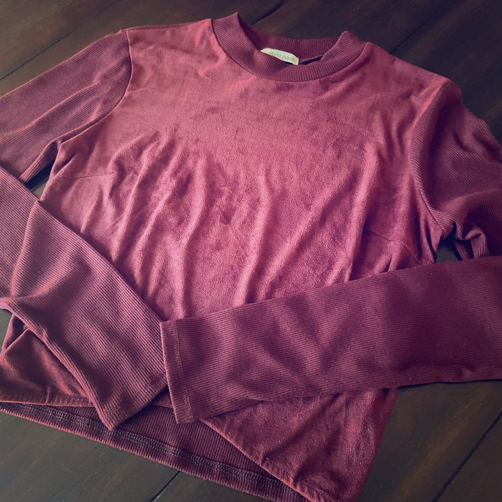 NWOT Maroon Long Sleeved Crop Top